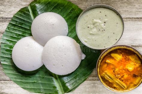 South Indian Food Idli Sambhar and Chutney Stock Image - Image of spicy ...