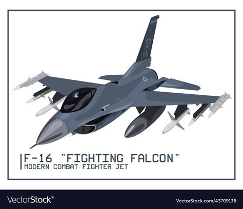 F 16 fighting falcon Royalty Free Vector Image