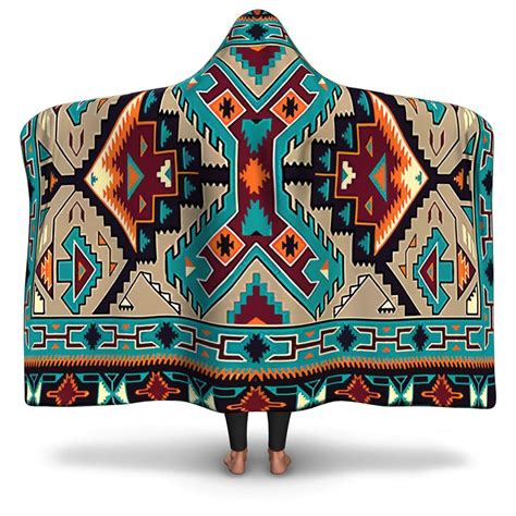 Native American Tribal Pattern Print Hooded Blanket – Powwow Store