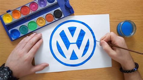 How to draw a Volkswagen logo - Wie zeichnet man ein Volkswagen Logo ...