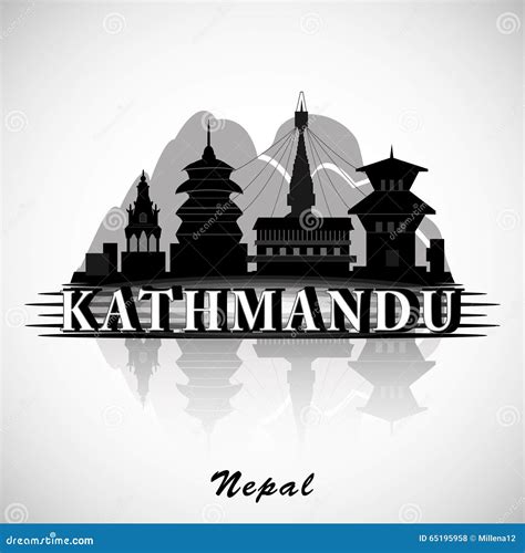 Modern Kathmandu City Skyline Design Vector Illustration ...