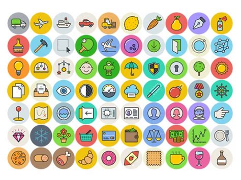 UniGrid - 100 free flat icons - Freebiesbug