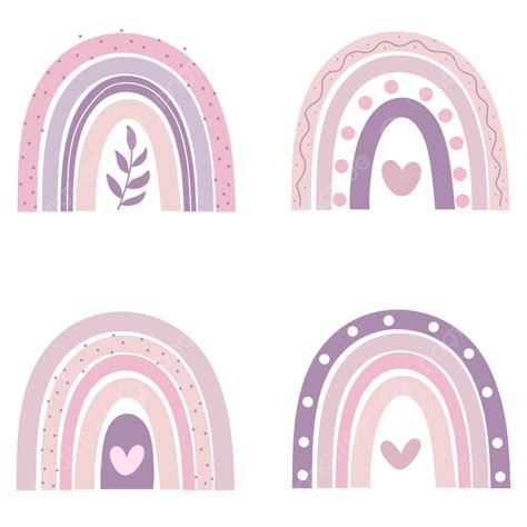 Purple Boho Rainbow Set, Rainbow, Boho, Sticker Set PNG Transparent ...