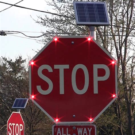 Solar LED Stop Sign 30" | Solar-Powered Stop Sign