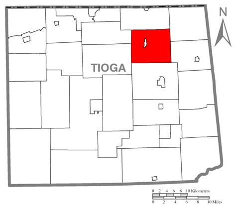 Image: Map of Tioga Township, Tioga County, Pennsylvania Highlighted