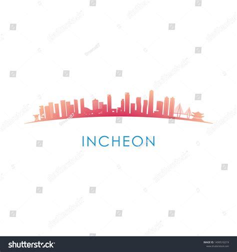 Incheon Skyline Silhouette Vector Design Colorful Stock Vector (Royalty ...