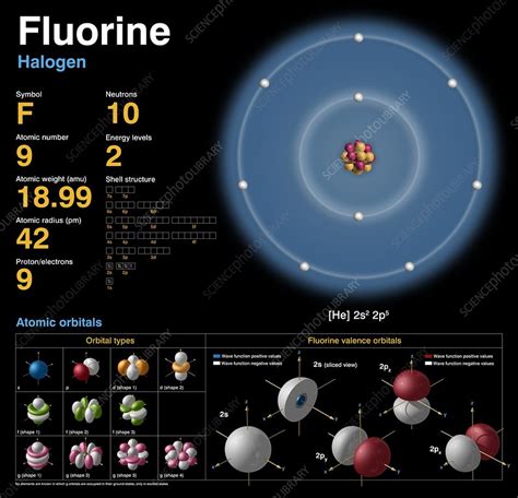 Fluorine, atomic structure - Stock Image - C018/3690 - Science Photo ...