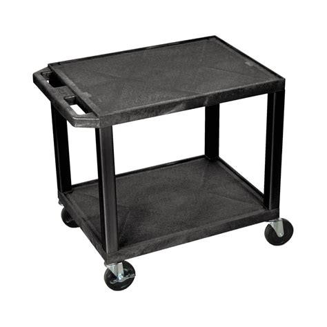 Office Multipurpose 26"H Av Utility Cart With Two Shelves - Black ...