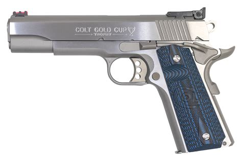 Colt 1911 Gold Cup Trophy 38 Super Stainless Pistol with G10 Grips ...