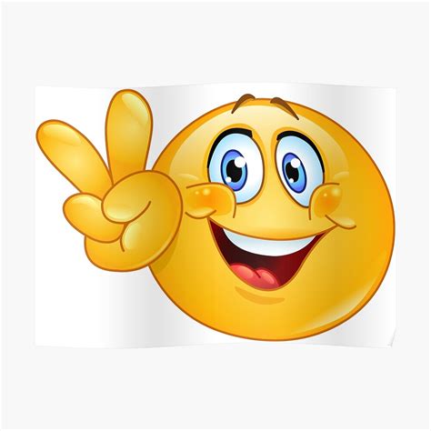 "Peace Sign Emoji" Poster by Jandsgraphics | Redbubble