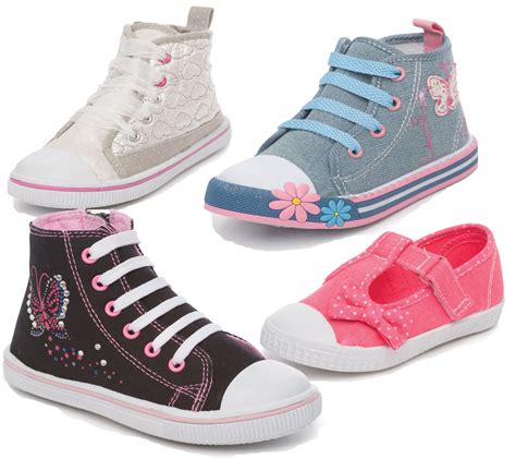 GIRLS HIGH TOPS KIDS TRAINERS INFANTS CANVAS PLIMSOLES PUMPS TODDLER ...