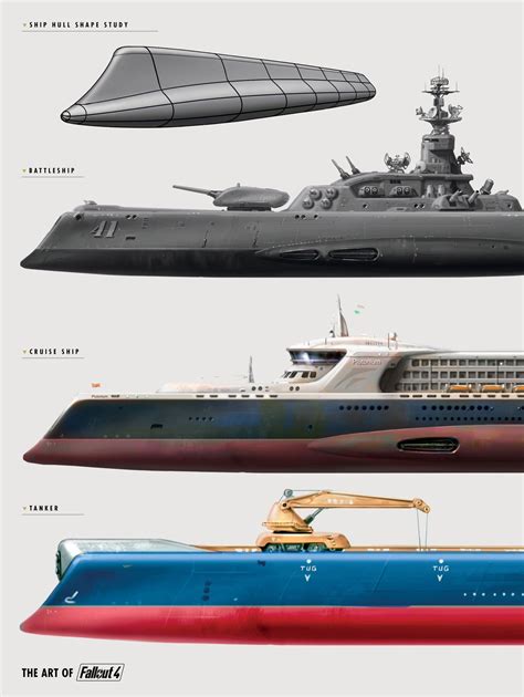 Fallout 4 | Concept Ship Hull Shape Study, Battleship, Cruise Ship ...