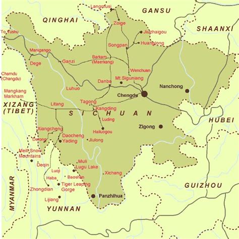 Sichuan Provincial Map, China Sichuan Provincial Map - Sichuan Travel ...