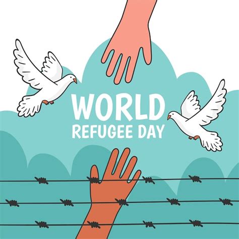 Free Vector | Hand drawn world refugee day concept