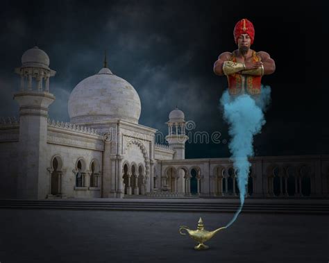 Genie, Aladdin Lamp, Three Wishes Stock Image - Image of master, fairy ...