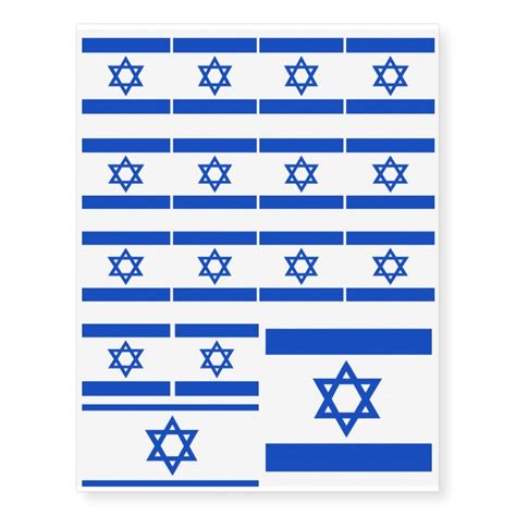 Flag of the State of Israel Temporary Tattoos | Zazzle