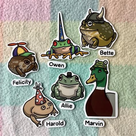 Party Hat Frog Sticker Pack Frog Gifts Frogs in Hats Frog - Etsy