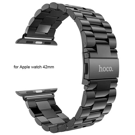 HOCO 42mm Watchband Steel Stainless Metal Strap Classic Buckle Adapter ...