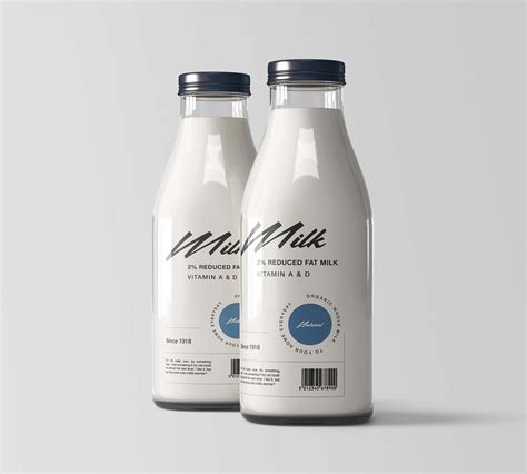 Free Milk Bottles Mockup (PSD)