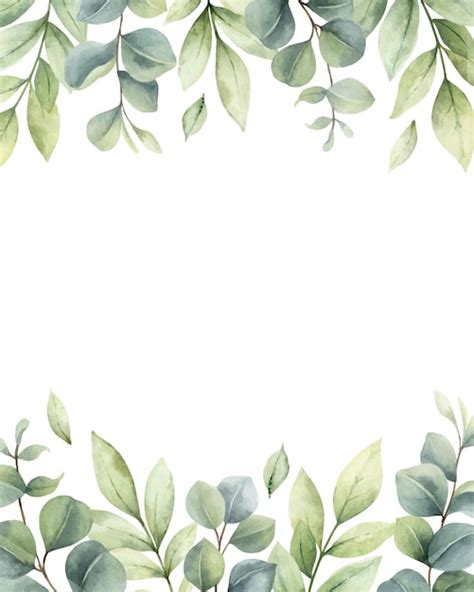 Premium Vector | Watercolor vector card of green branches and leaves