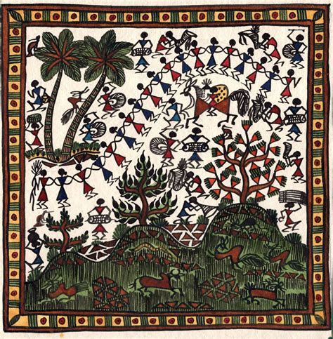 Indian Maharashtra Tribal Varli Art Handmade Warli Miniature Decor Folk ...