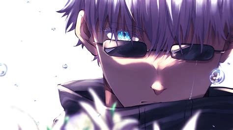 Blue Eyes Purple Hair Satoru Gojo Sunglasses HD Jujutsu Kaisen ...