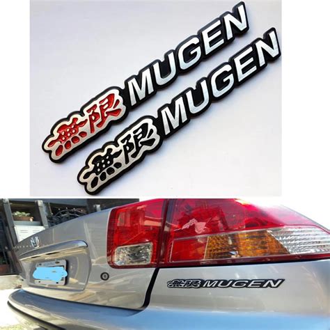 JQTUNING 3D Aluminum Mugen Emblem Chrome Logo Rear Badge Sticker For ...