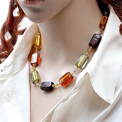 MULTICOLOUR MURANO GLASS NECKLACE JEWELRY GENUINE OF VENICE