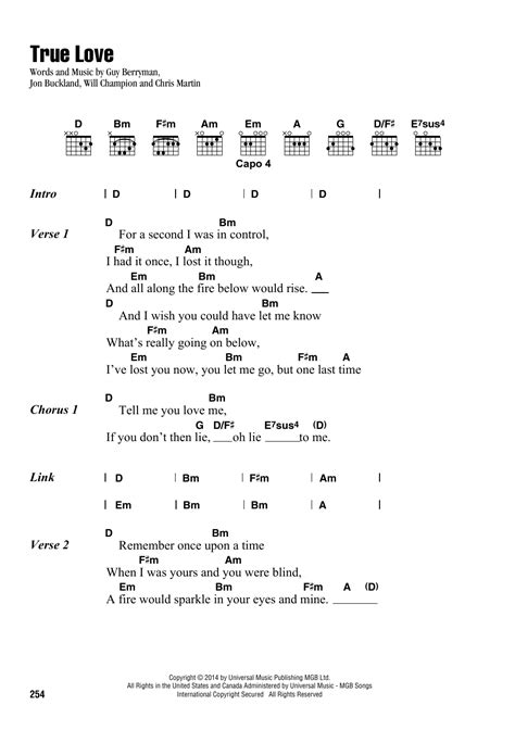 True Love by Coldplay - Guitar Chords/Lyrics - Guitar Instructor