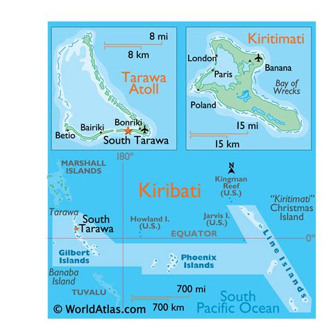 Kiribati Oceania Map