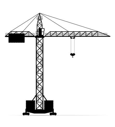 building crane black silhouette outline vector illustration 494049 ...