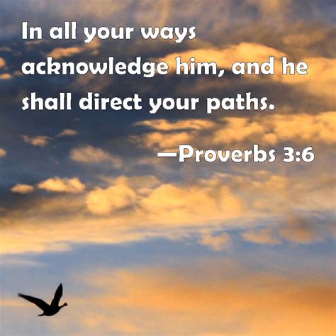 Proverbs 3:6 In all your ways acknowledge him, and he shall direct your ...