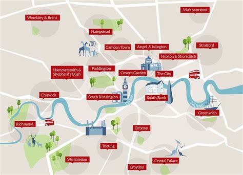 London areas map | London neighborhoods, London attractions map, London ...