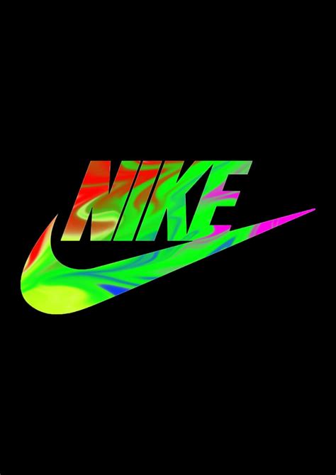 the nike logo is multicolored and black