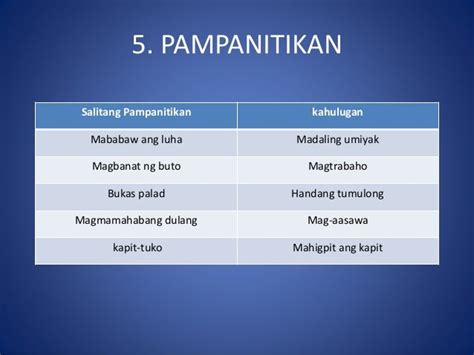 Mga Halimbawa Ng Salitang Pambansa At Pampanitikan