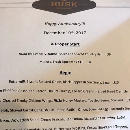 Husk Restaurant, Charleston - Menu, Prices & Restaurant Reviews ...