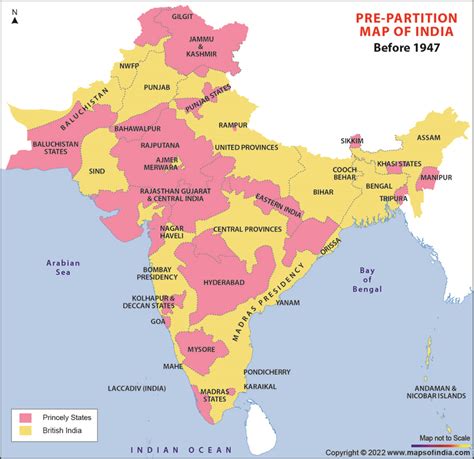 Pre-Partition Map of India