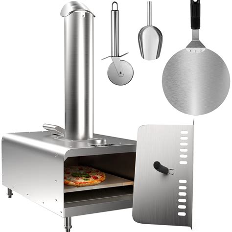 VEVOR Pellet Pizza Oven, Stainless Steel Pizza Oven Outdoor, 12 ...