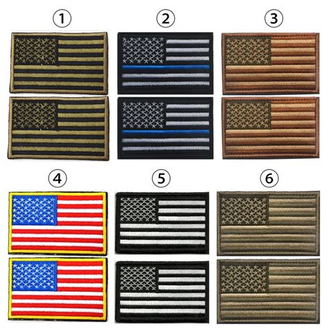 Bundle 2 Pieces Embroidered American Flag Patches Army Badge US Flag ...