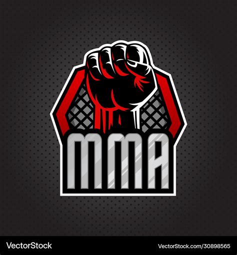 Mma fight logo mixed martial arts logotype Vector Image