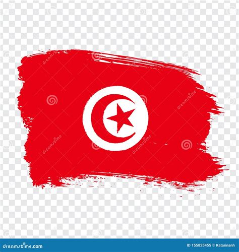 Tunisian Republic Flag Isolated. Flag of Tunisia, Brush Stroke ...