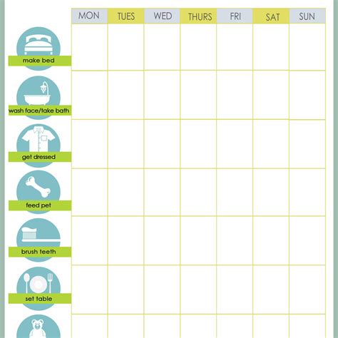 Kid Chore Charts Printable | Template Business PSD, Excel, Word, PDF