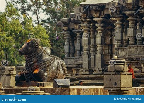 Big Stone Nandi In Front Of The Pancha Rathas Five Rathas Of ...