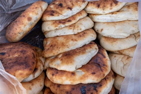 Fresh Traditional Iraqi Flat Bread Sold at the Farmers Market Stock ...