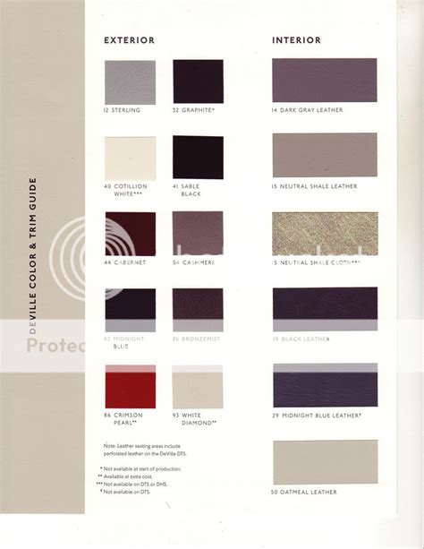 Interior Color Codes | Cadillac Owners Forum