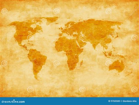 Old style world map stock illustration. Illustration of adventure - 9765500