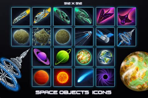 Free Sci-Fi Icons - Space Objects - CraftPix.net