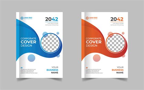 Corporate Book Cover Design Template in A4. Can be adapt to Brochure ...