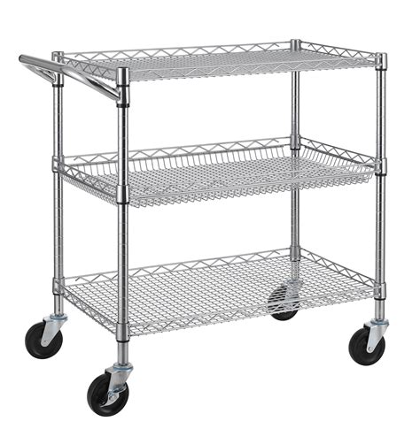 Buy Finnhomy 3 Tier Heavy Duty Commercial Grade Utility Cart, Wire ...