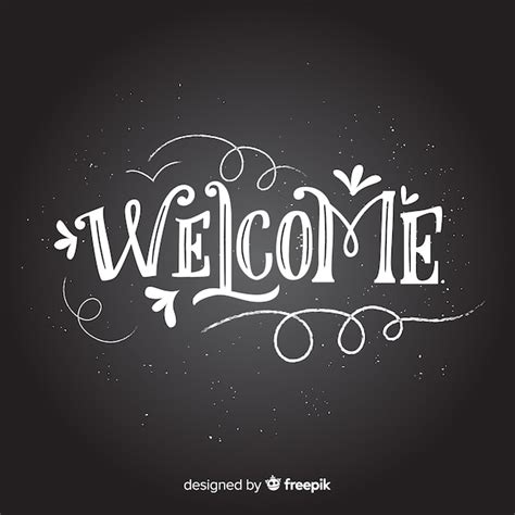 Free Vector | Welcome lettering concept